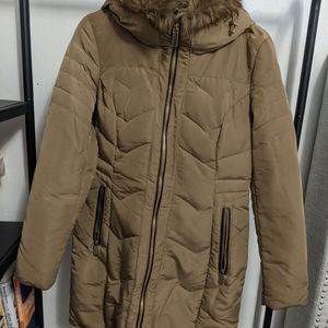 Zara Tan Quilted Water Repellent Jacket M